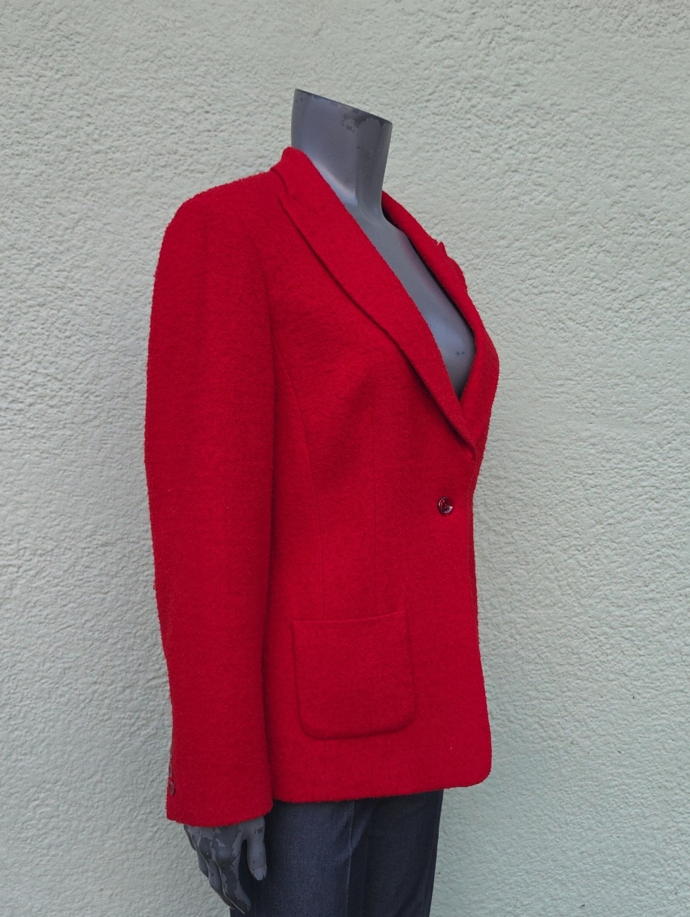 Talbots Ladies Red Textured Wool Blend Luxury (1) Button Classic Blazer Size 10